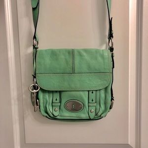 Sea Foam Green Fossil Crossbody Bag